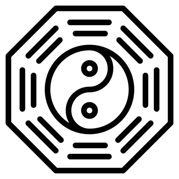 Achteckiges Trigrammzeilen Symbol Illustration Zum Chinesischen Neujahrsvektor — Stockvektor