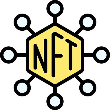Nft ağ simgesi, ödenebilir olmayan vektör illüstrasyonuName