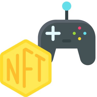 NFT oyun varlık simgesi, ödenebilir olmayan sembolik vektör illüstrasyonu