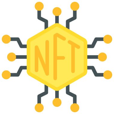 Dijital token simgesi, ödenebilir olmayan sembolik vektör illüstrasyonu