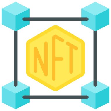 Blok zincir simgesi, ödenebilir olmayan sembolik vektör çizimi