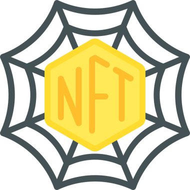 Örümcek Ağı simgesi, ödenebilir olmayan sembolik vektör illüstrasyonu