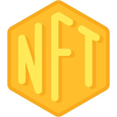Nft simgesi, ödenebilir olmayan sembolik vektör illüstrasyonu