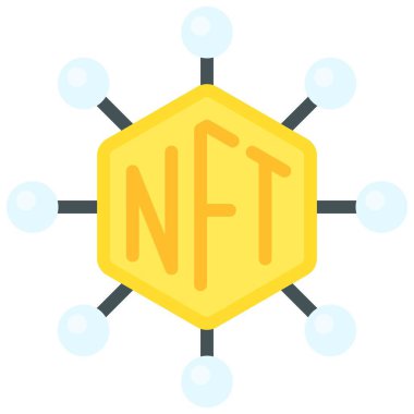 Nft ağ simgesi, ödenebilir olmayan vektör illüstrasyonuName