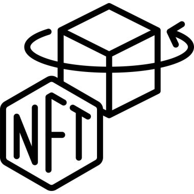 3B nft simgesi, ödenebilir olmayan vektör illüstrasyonuName