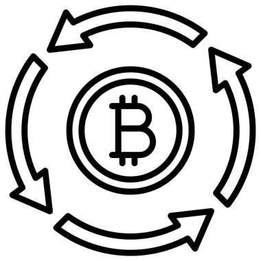 Pazar kapsülü simgesi, Kripto para birimi bağlantılı vektör çizimi