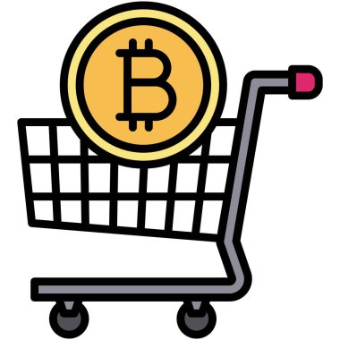 Ödeme simgesi, Kripto para birimi bağlantılı vektör çizimi