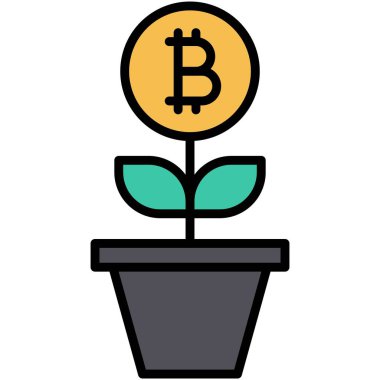 İlgi simgesi, Kripto para birimi bağlantılı vektör çizimi