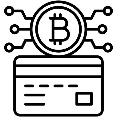 Ödeme sistemi simgesi, Kripto para birimi bağlantılı vektör çizimi