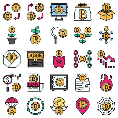 Kripto para birimi ve Bitcoin ile ilişkili simge kümesi 2