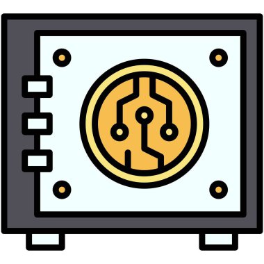 Kasa simgesi, merkeziyetçilikten arındırılmış mali vektör illüstrasyonu