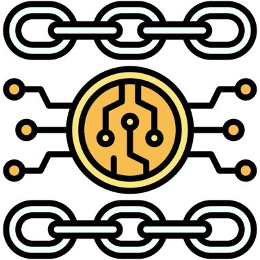 Zincir simgesi, yerel finansman ile ilgili vektör illüstrasyonuName