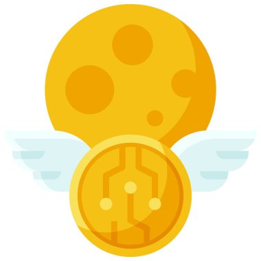 Ay simgesi, ademi merkeziyetçi mali vektör illüstrasyonuName