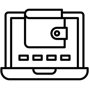 Dijital cüzdan simgesi, ademi merkeziyetçi mali vektör illüstrasyonu