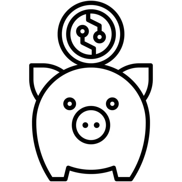 Sparen Symbol Dezentralisierte Finanzierung Bezogene Vektorillustration — Stockvektor