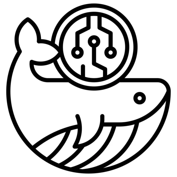 Ikona Wieloryba Zdecentralizowana Ilustracja Wektora Związanego Finansami — Wektor stockowy