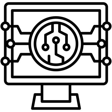 Madencilik Havuzu simgesi, Kripto para birimi bağlantılı vektör çizimi