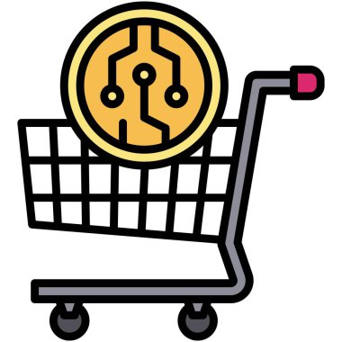 Ödeme simgesi, Kripto para birimi bağlantılı vektör çizimi