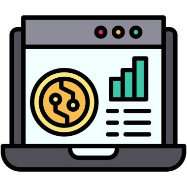 Analiz simgesi, Kripto para birimi bağlantılı vektör çizimi