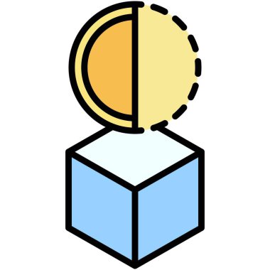 Yarı yarıya simge, Kripto para birimi bağlantılı vektör çizimi