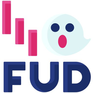 FUD simgesi, Kripto para birimi bağlantılı vektör çizimi