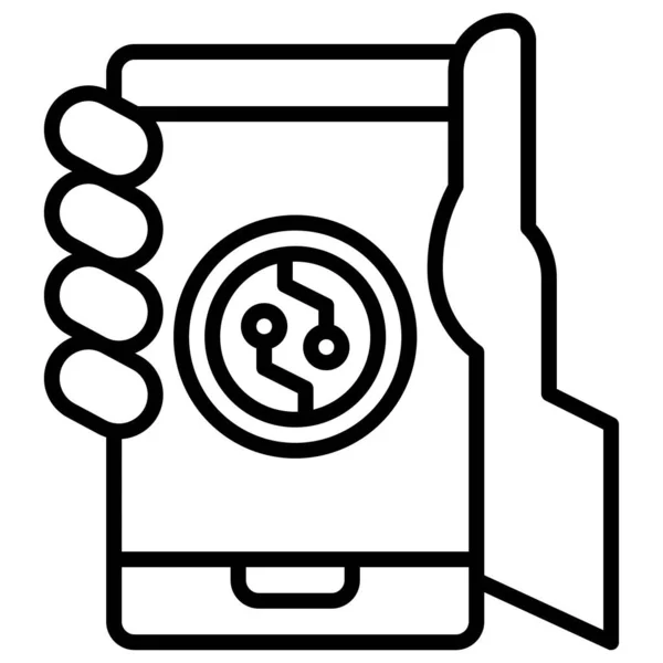 Icône Smartphone Illustration Vectorielle Liée Crypto Monnaie — Image vectorielle