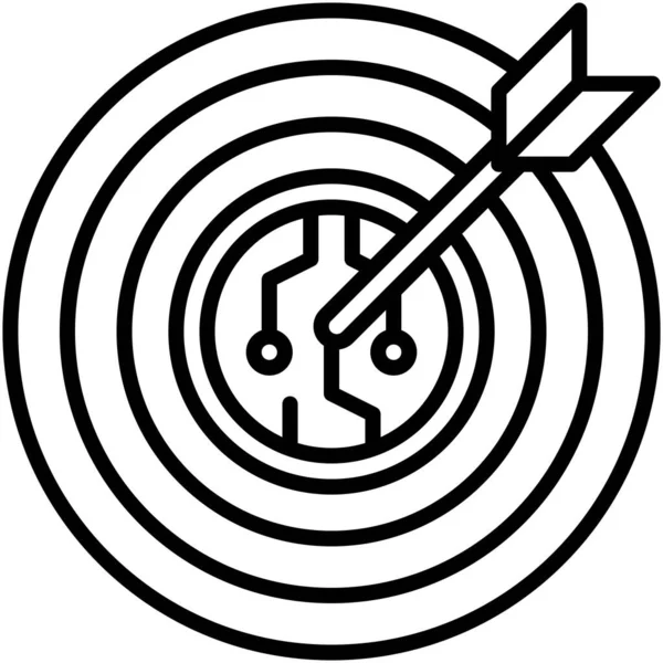 Значок Цели Векторная Иллюстрация Связанная Криптовалютой — стоковый вектор