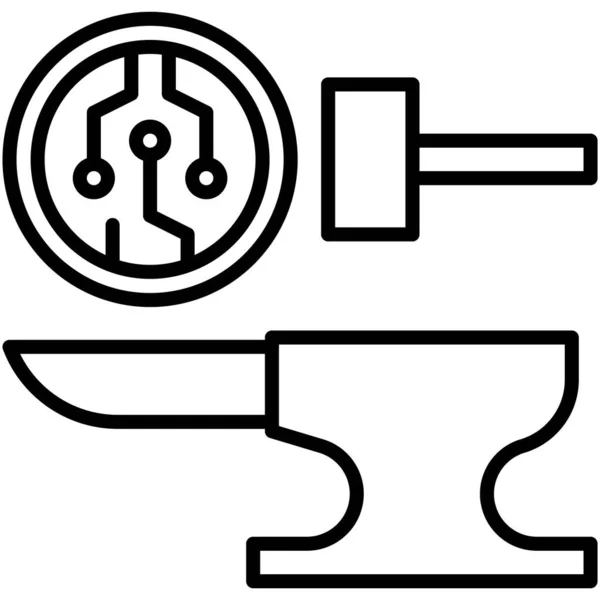 Amboss Symbol Kryptowährungsbezogene Vektorillustration — Stockvektor
