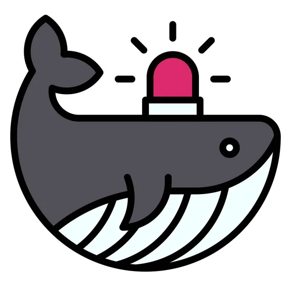 Icono Alerta Ballena Ilustración Vectorial Relacionada Con Criptomoneda — Vector de stock