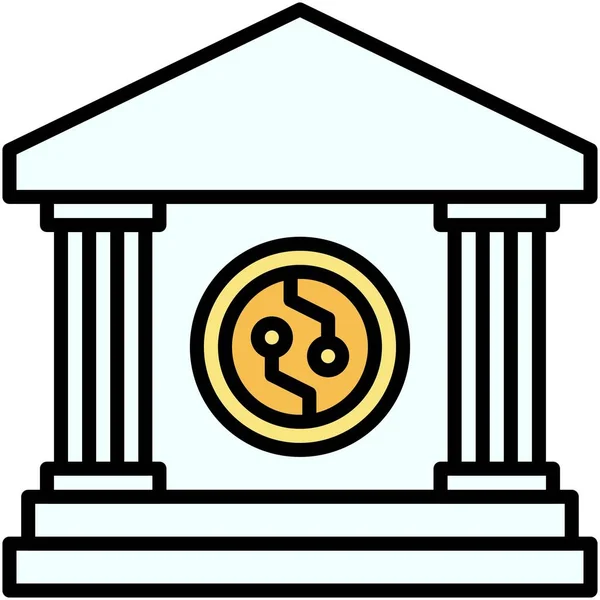 Ícone Bancário Ilustração Vetorial Relacionada Com Criptomoeda —  Vetores de Stock