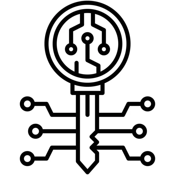 Значок Ключа Шифрування Технологія Blockchain Пов Язана Векторною Ілюстрацією — стоковий вектор