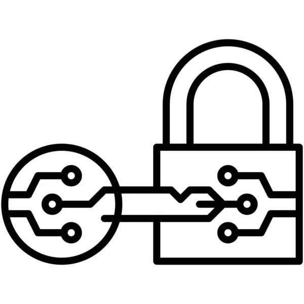 Ikona Dešifrování Vektorová Ilustrace Související Technologií Blockchain — Stockový vektor