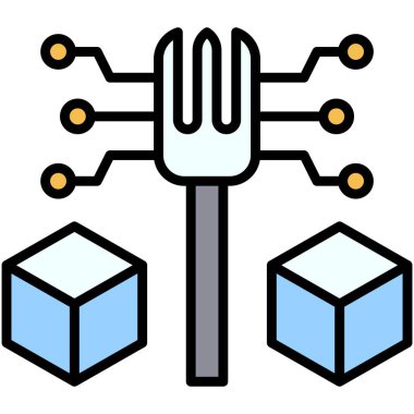 Çatal simgesi, engelleme teknolojisi ile ilgili vektör illüstrasyonu