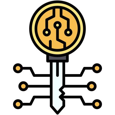 Şifreleme anahtarı simgesi, Engelleme teknolojisi ile ilgili vektör çizimi