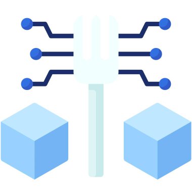 Çatal simgesi, engelleme teknolojisi ile ilgili vektör illüstrasyonu