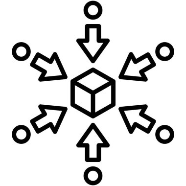 Merkezileştirilmiş simge, Engelleme teknolojisi bağlantılı vektör illüstrasyonu