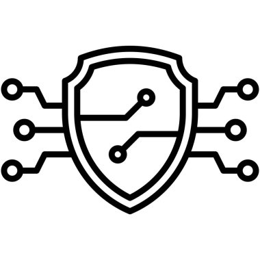 Güvenlik simgesi, engelleme teknolojisiyle ilgili vektör illüstrasyonu