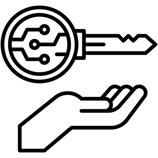 Ikona Přístupu Vektorová Ilustrace Související Technologií Blockchain — Stockový vektor
