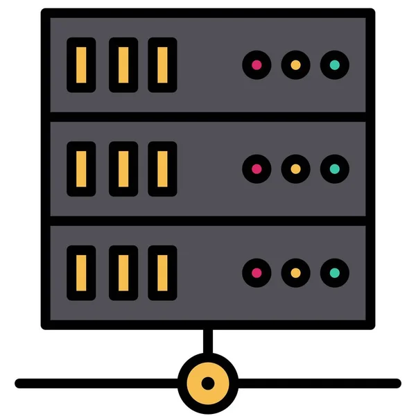 Server Symbol Mit Blockchain Technologie Verbundene Vektorillustration — Stockvektor