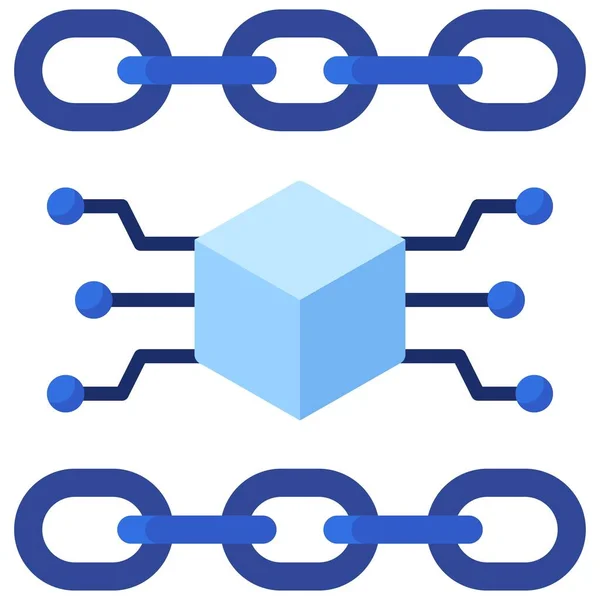 Chain Icon Blockchain Technology Related Vector Illustration — Stock Vector