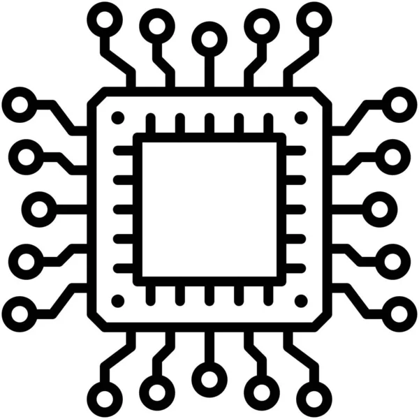 Cpu Mining Symbol Mit Blockchain Technologie Verbundene Vektorillustration — Stockvektor