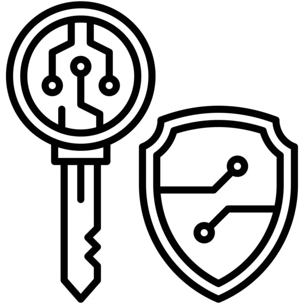 Ikona Soukromého Klíče Vektorová Ilustrace Související Technologií Blockchain — Stockový vektor