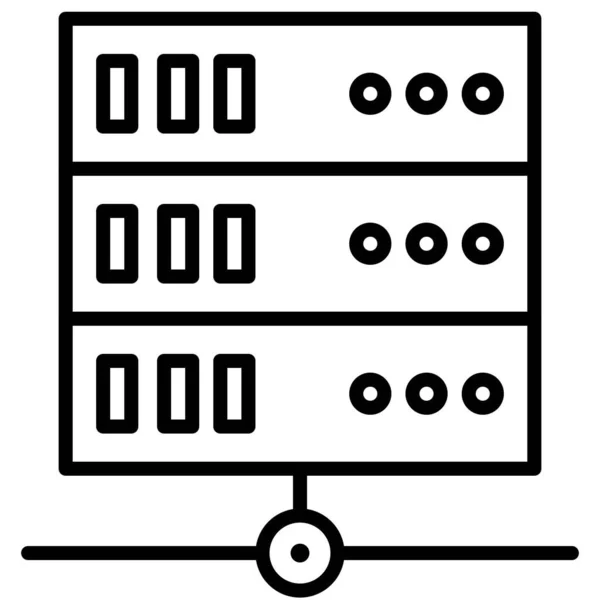 Server Symbol Mit Blockchain Technologie Verbundene Vektorillustration — Stockvektor