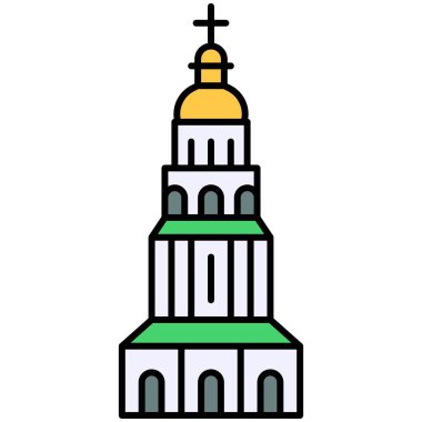 Kiev Pechersk Lavra simgesi, Ukrayna ve Ukrayna bağlantılı vektör illüstrasyonu