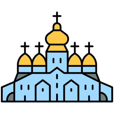 St. Michael 's Altın Kubbeli Manastır ikonu, Ukrayna ve Ukraynalılar ilgili vektör ilüstrasyonları