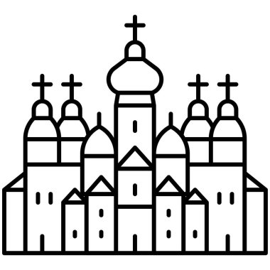 Aziz Sophia Katedrali simgesi, Ukrayna ve Ukrayna bağlantılı vektör illüstrasyonu