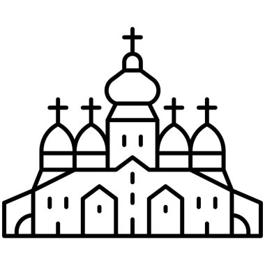 St. Michael 's Altın Kubbeli Manastır ikonu, Ukrayna ve Ukraynalılar ilgili vektör ilüstrasyonları