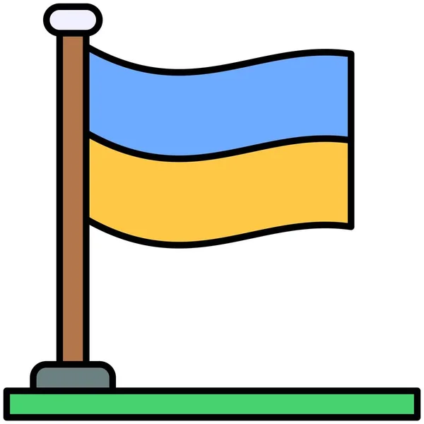 Flaggikon Ukraina Och Ukrainare Relaterade Vektor Illustration — Stock vektor