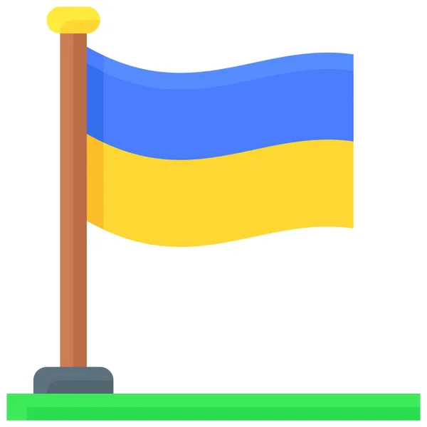 Flaggikon Ukraina Och Ukrainare Relaterade Vektor Illustration — Stock vektor