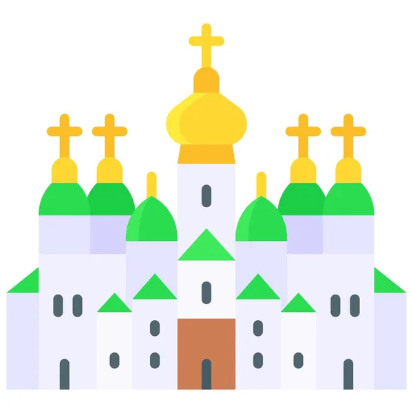 Icono Catedral Santa Sofía Ucrania Ucranianos Relacionados Vector Ilustración — Archivo Imágenes Vectoriales